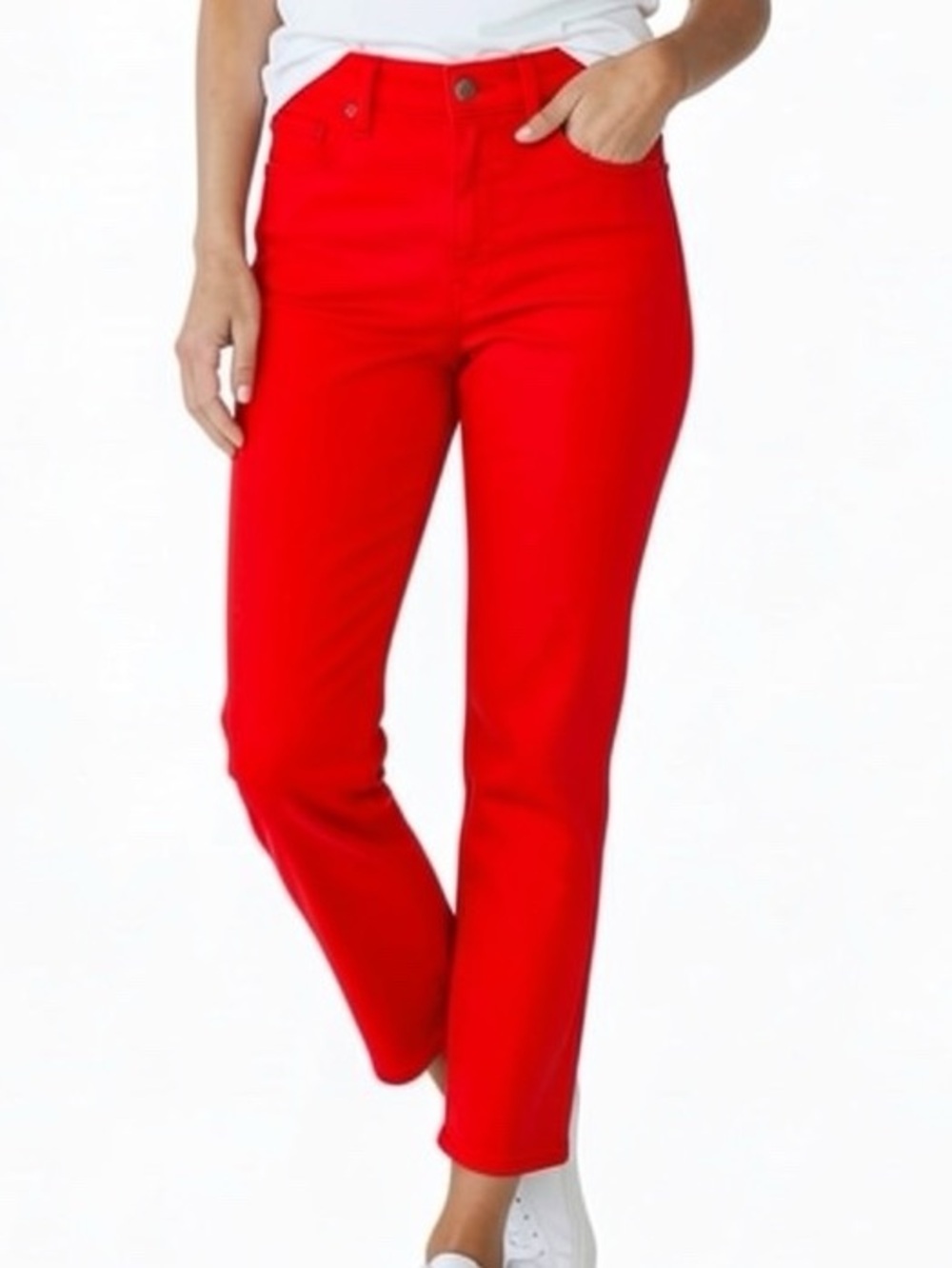 Lucky Brand - Sz 6 / 28 RED High-Rise Cropped Straight Jeans